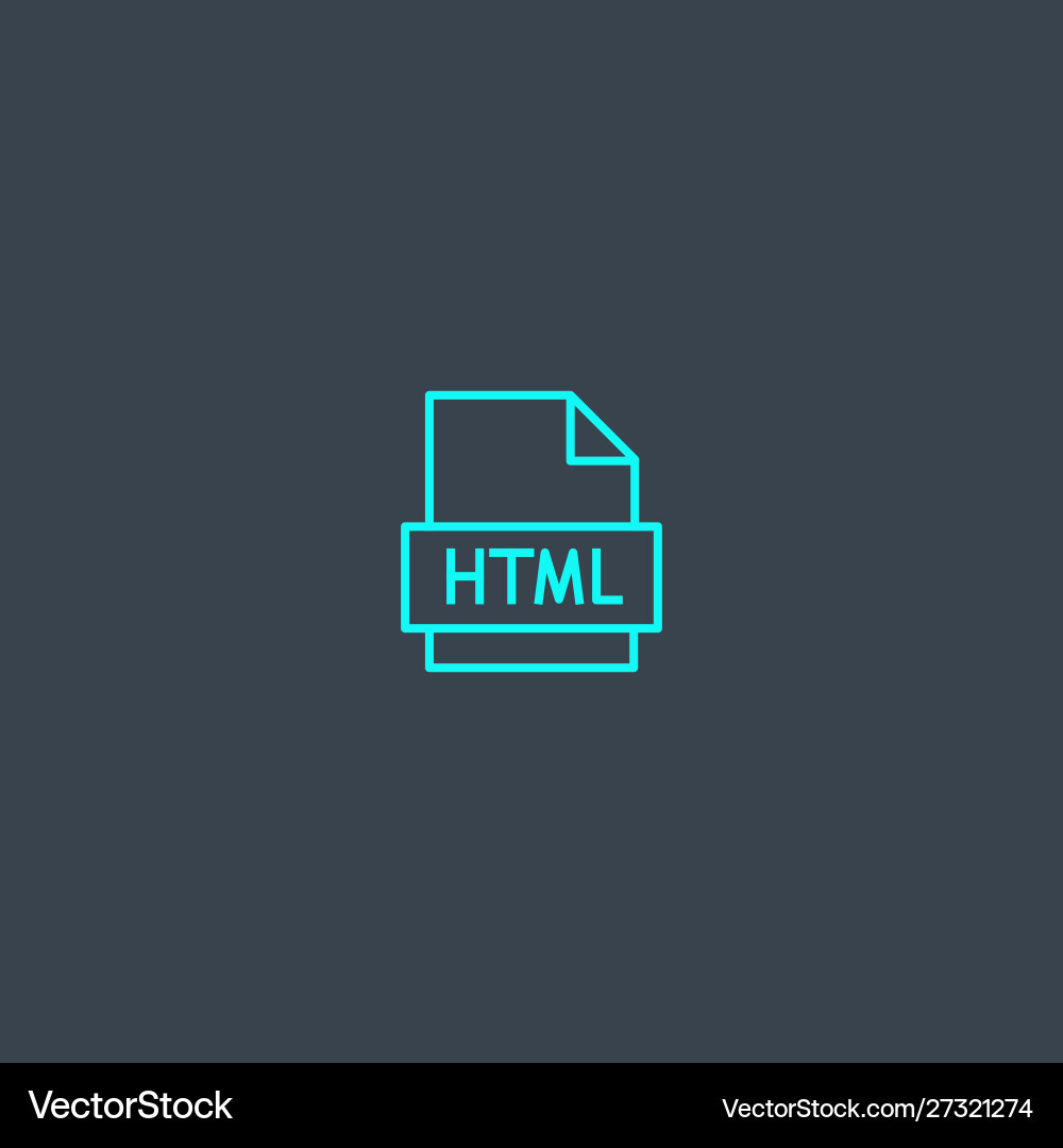 Html concept blue line icon simple thin element vector image