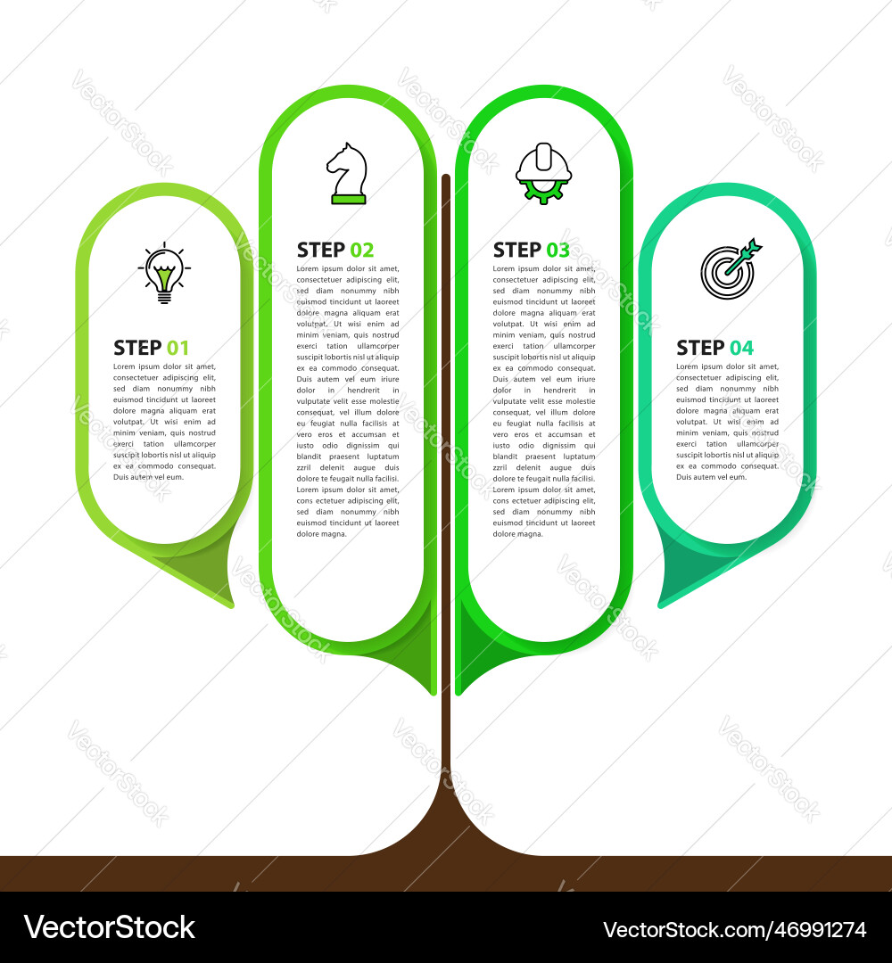 Infographic template abstract tree with 4 steps Infographic template abstract tree with 4 steps vector image