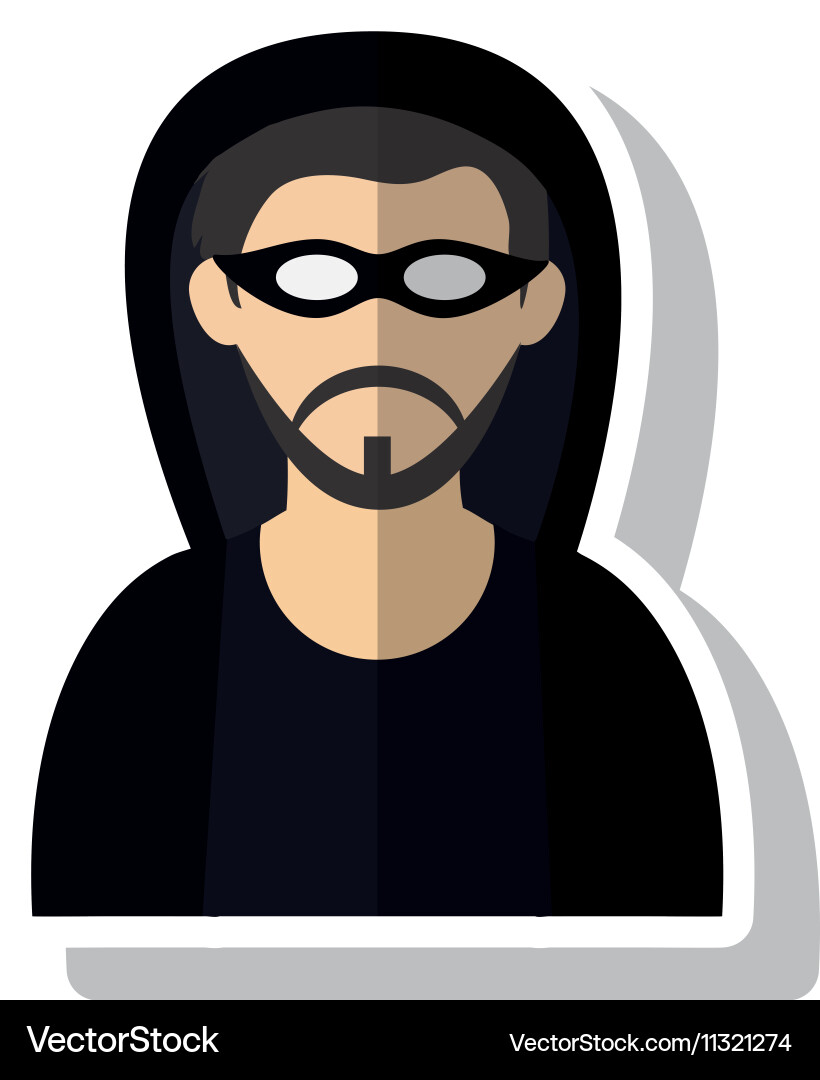 Isolated hacker of security system design vector image