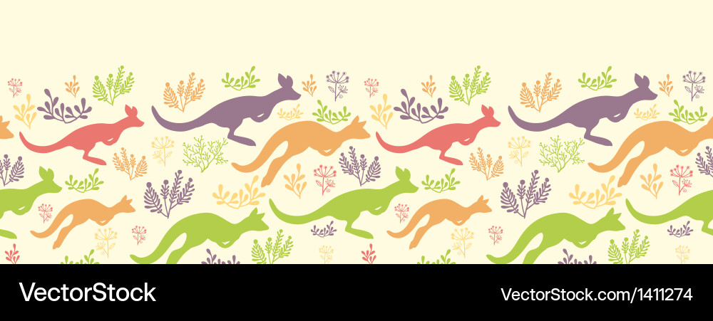 Jumping kangaroo horizontal seamless pattern Vector Image