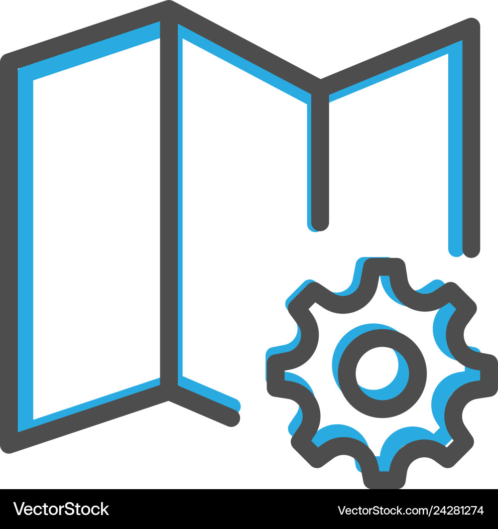 Map icon design interaction line Map icon design interaction line Vector Image