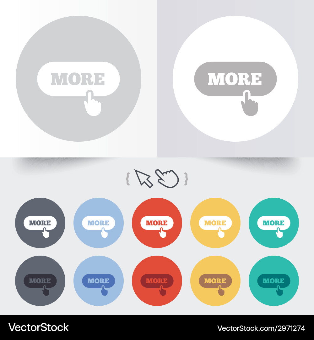 More with hand pointer icon details symbol Vector Image