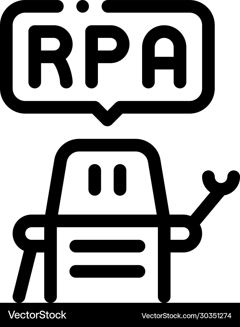 Process automation robot icon outline Vector Image