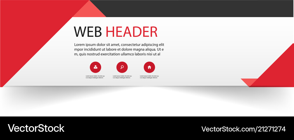 Red Black Web Header Vector Image
