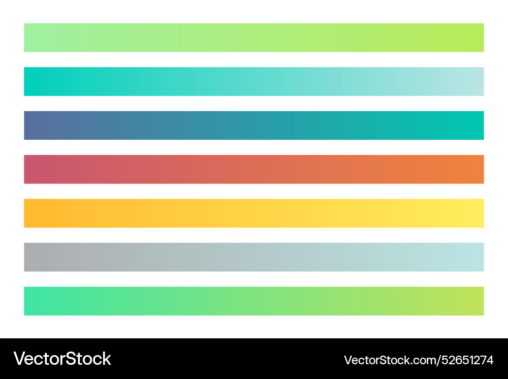 Set of smooth multicolor gradient element Vector Image
