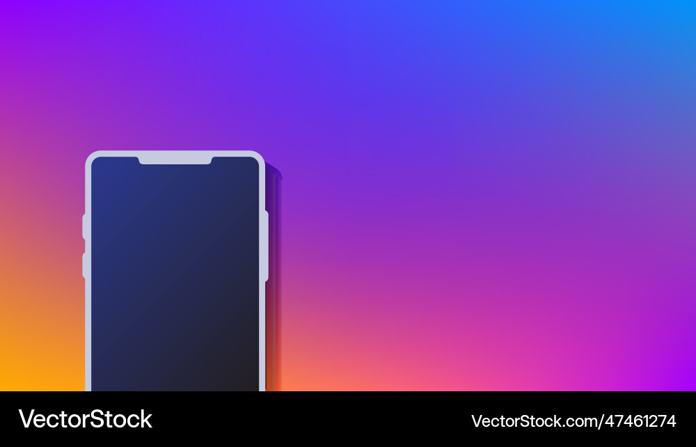 Smartphone template mock up colorful background Vector Image