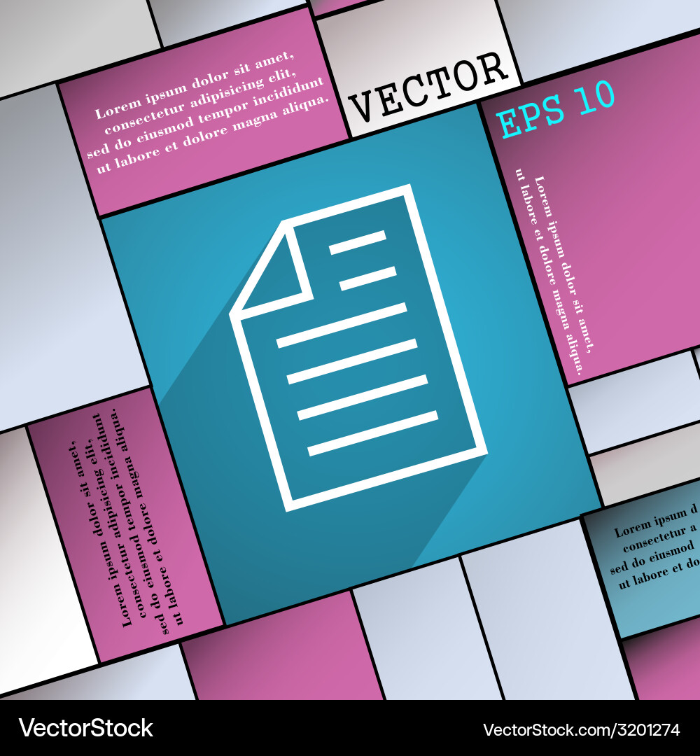 Text file icon symbol flat modern web design vector image