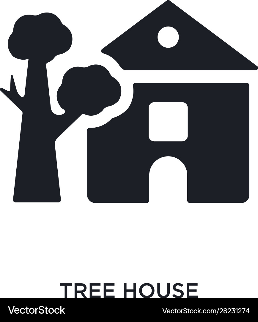 Tree house isolated icon simple element from real vector image