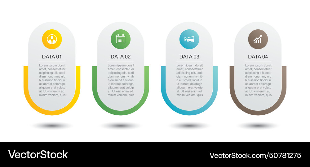 4 data infographics tab paper index template 4 data infographics tab paper index template vector image