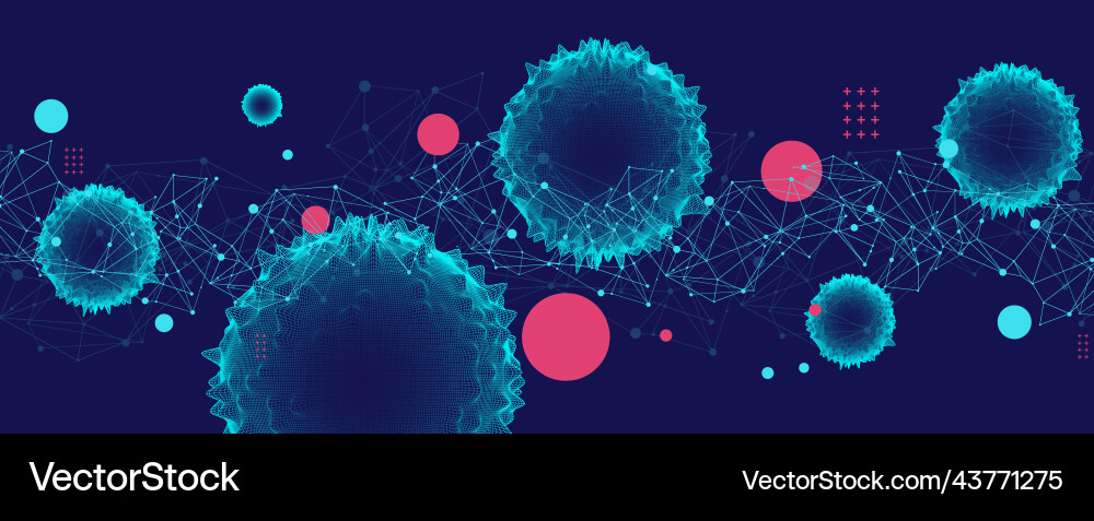 Abstract sphere background with plexus effect 3d vector image