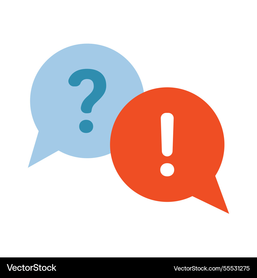 Answer to the question two speech bubbles Answer to the question two speech bubbles vector image