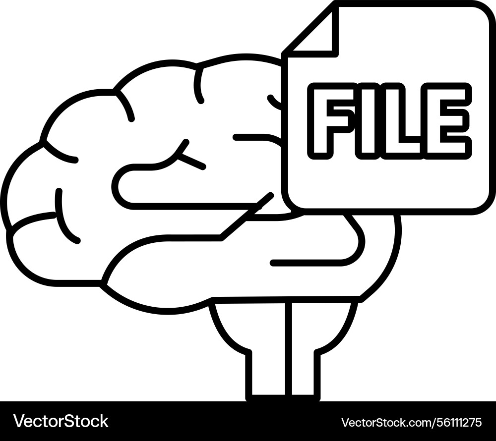 Brain with a file folder on top Brain with a file folder on top vector image