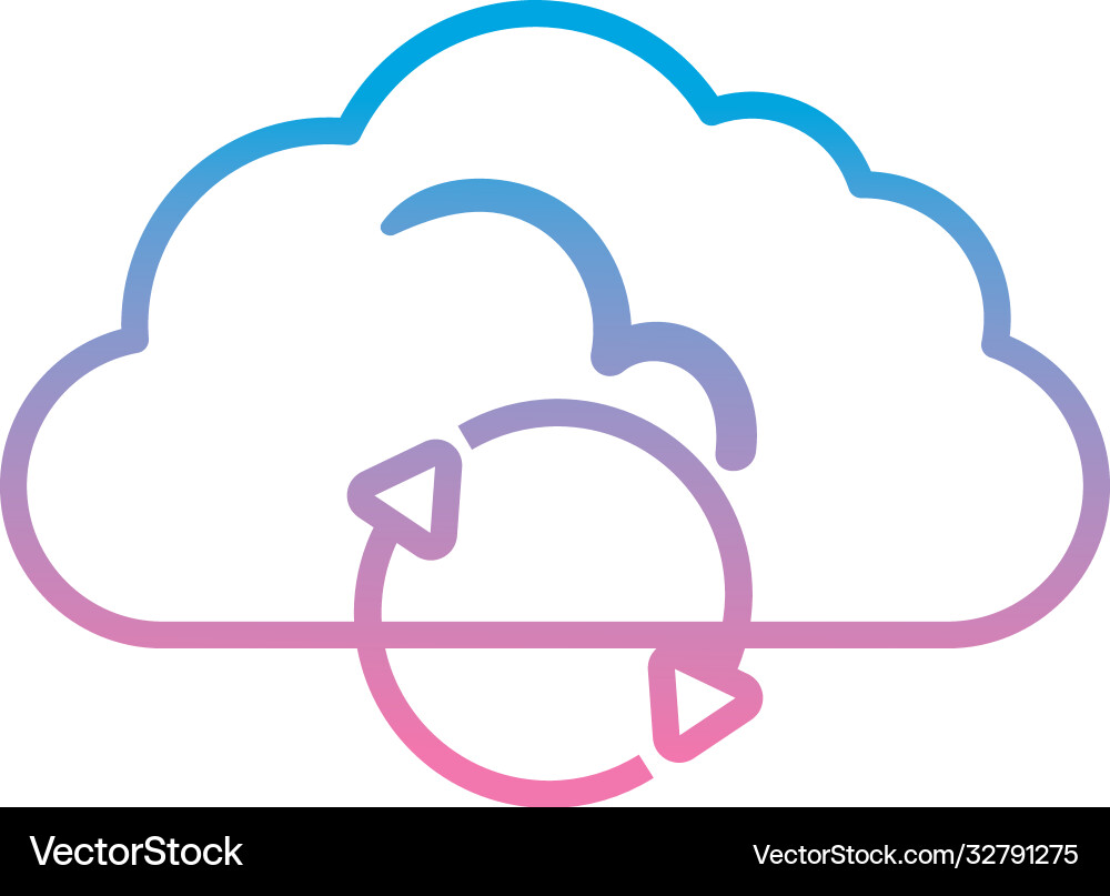 Cloud computing with repeat arrows gradient style vector image