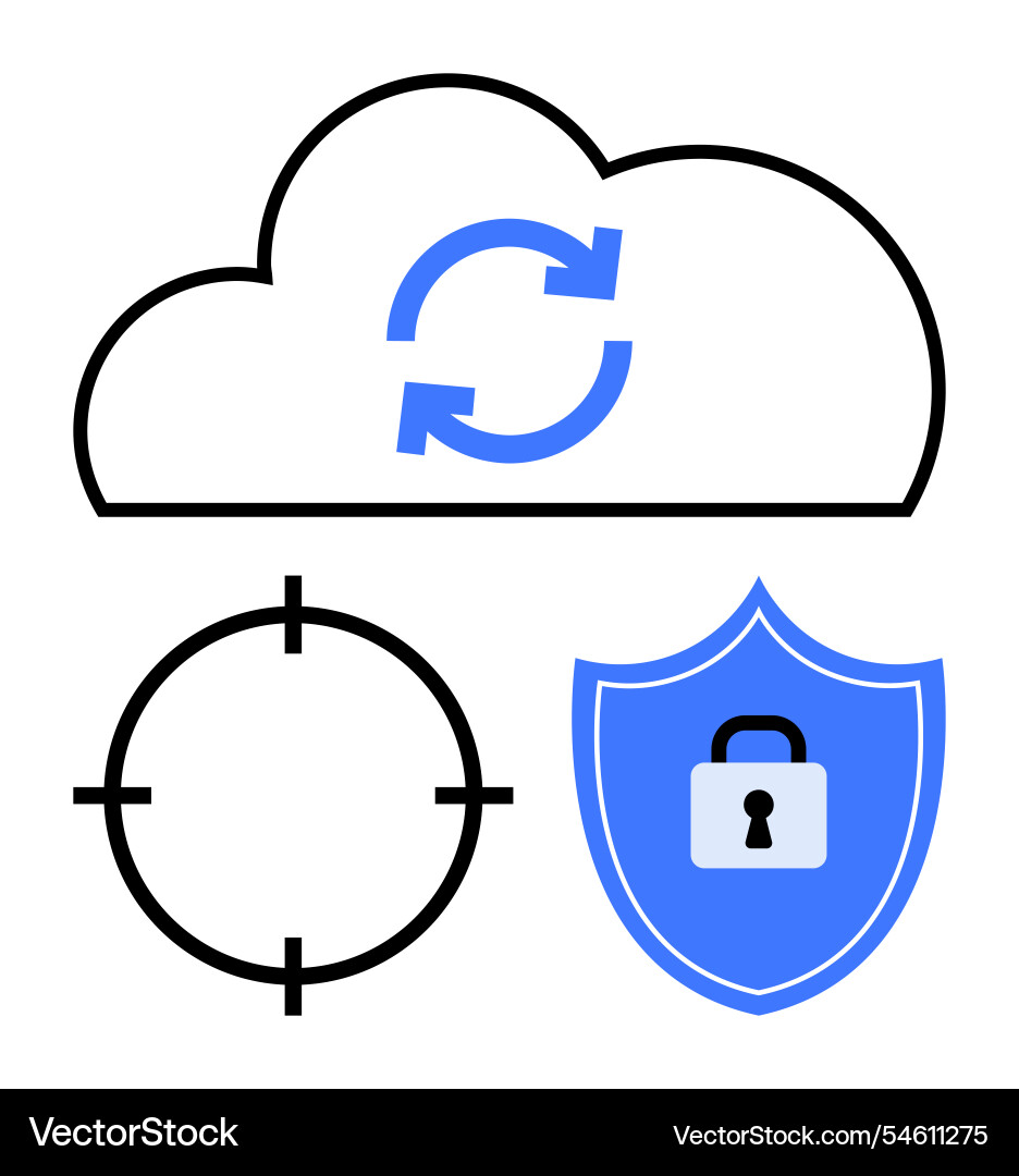 Cloud synchronization target accuracy Cloud synchronization target accuracy vector image