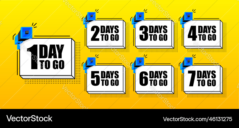 Countdown days to go event in geometry design vector image