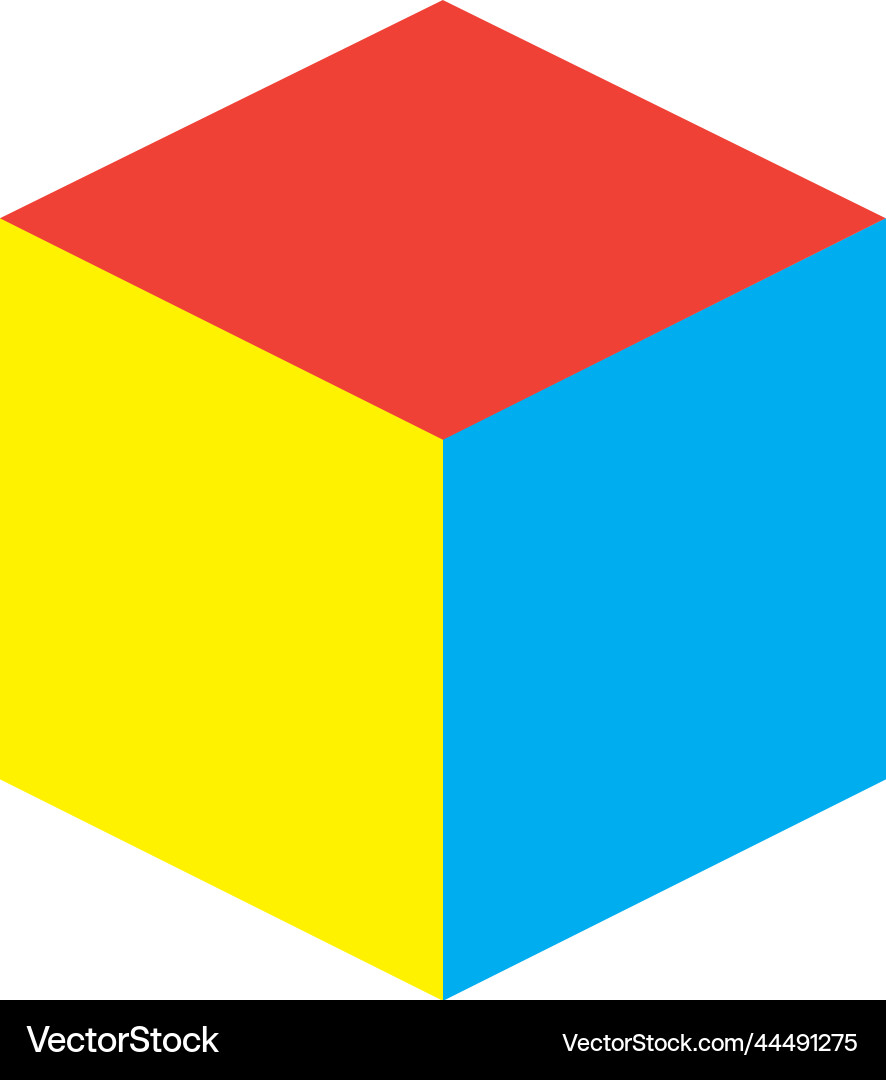 Cube-Symbol quaderförmiges Blockformelement vektorbild