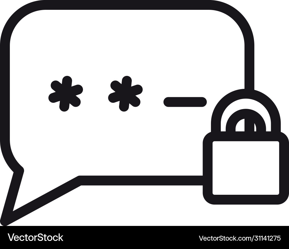 Cyber security concept speech bubble with padlock vector image