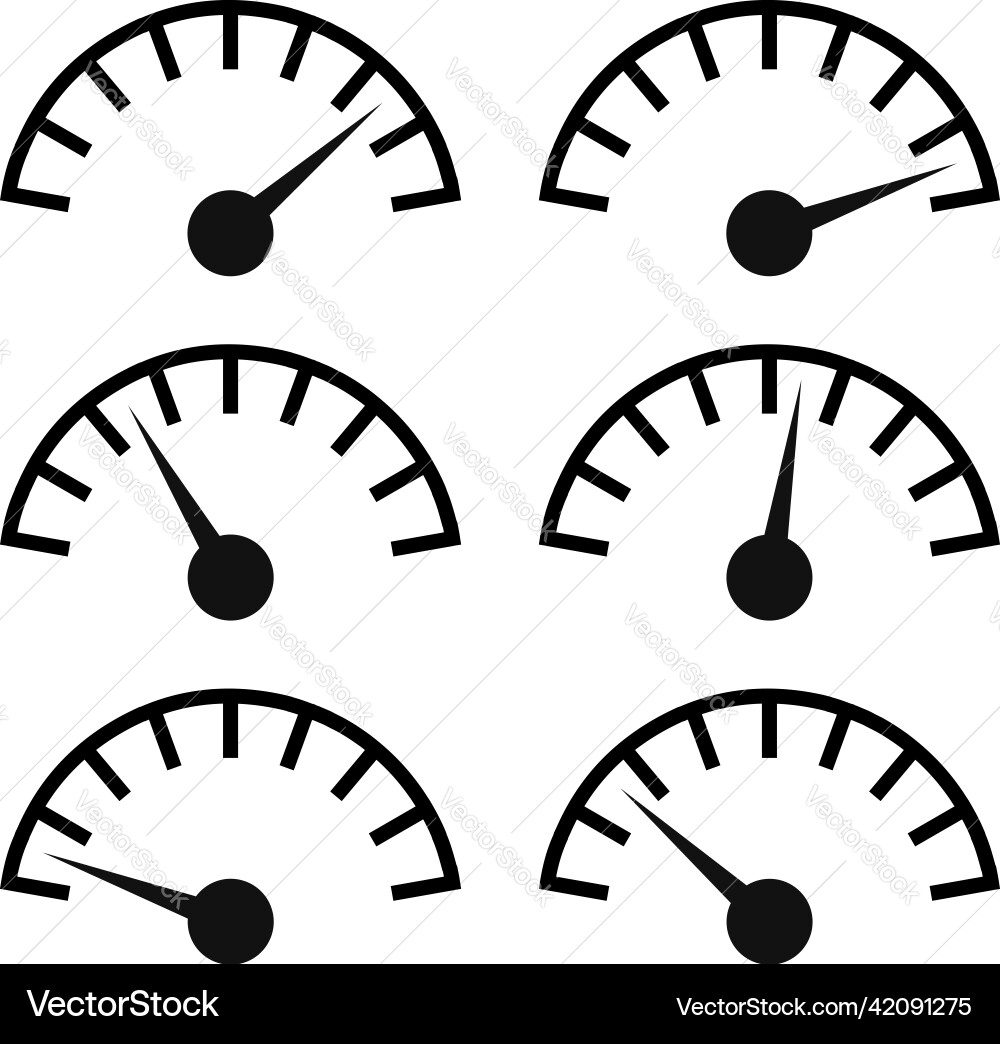 Gauge meter level indicator icon symbol Gauge meter level indicator icon symbol Vector Image