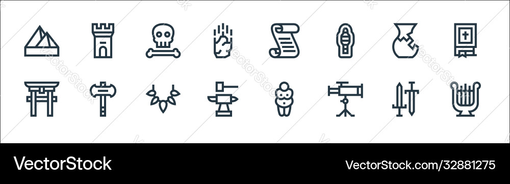 History line icons linear set quality Vector Image