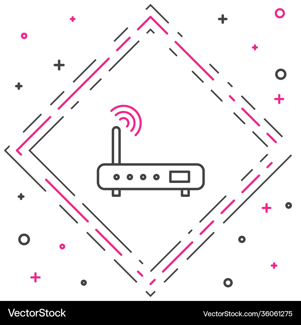 Line router and wi-fi signal icon isolated Line router and wi-fi signal icon isolated vector image