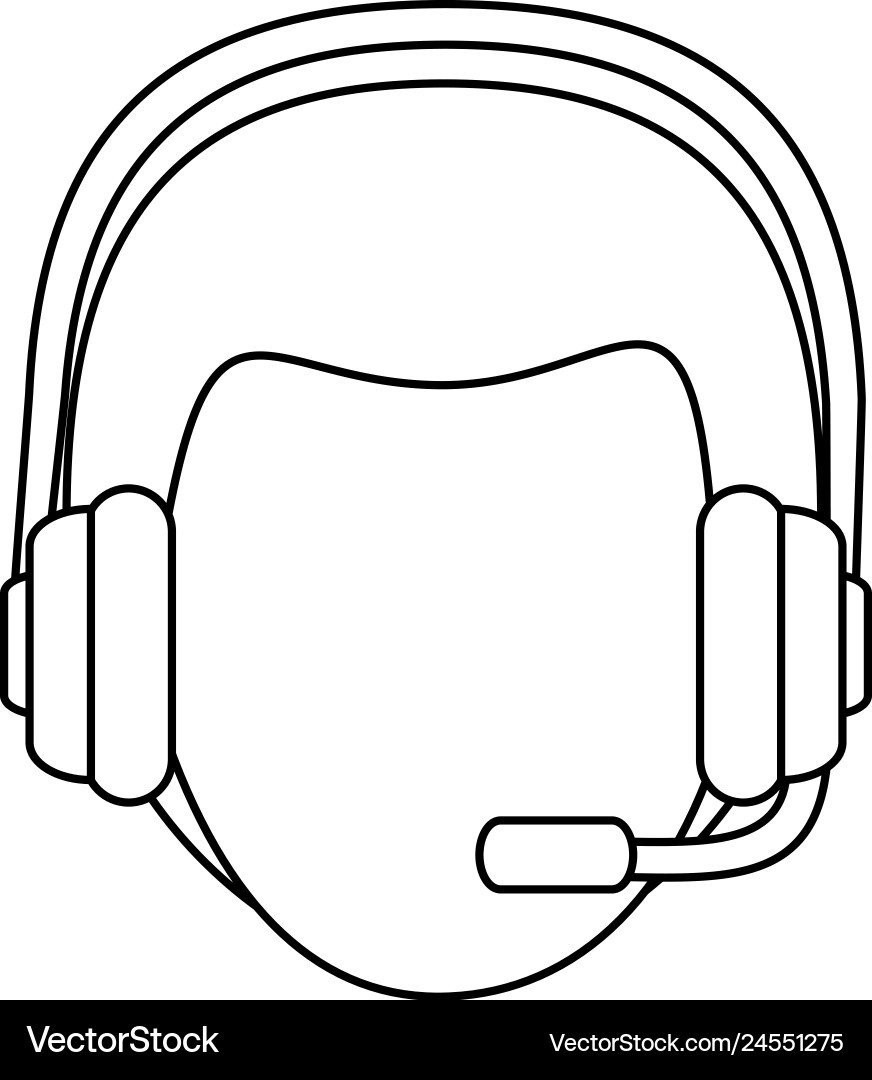 Logistic worker with headset head character Logistic worker with headset head character vector image