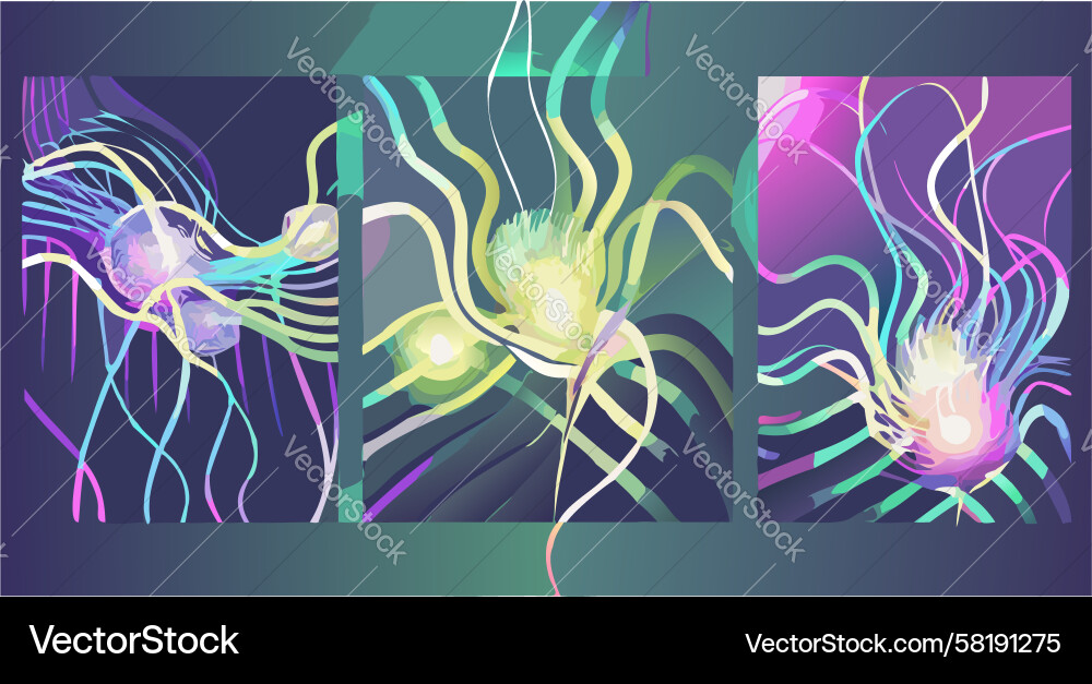 Luminescent Cellular Networks Vector Image