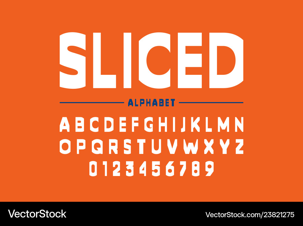 Modern sliced font design alphabet letters Modern sliced font design alphabet letters vector image