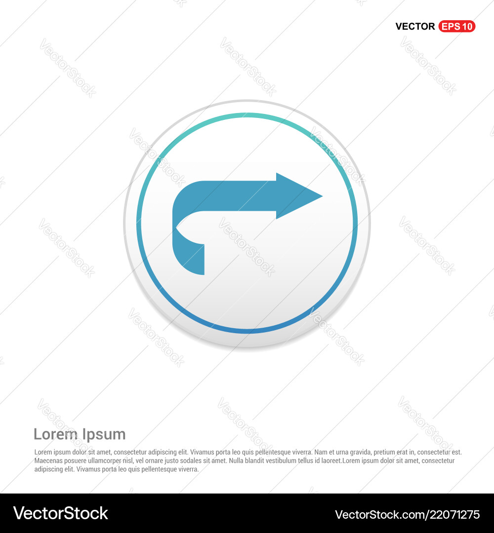 Next arrow icon - white circle button Vector Image