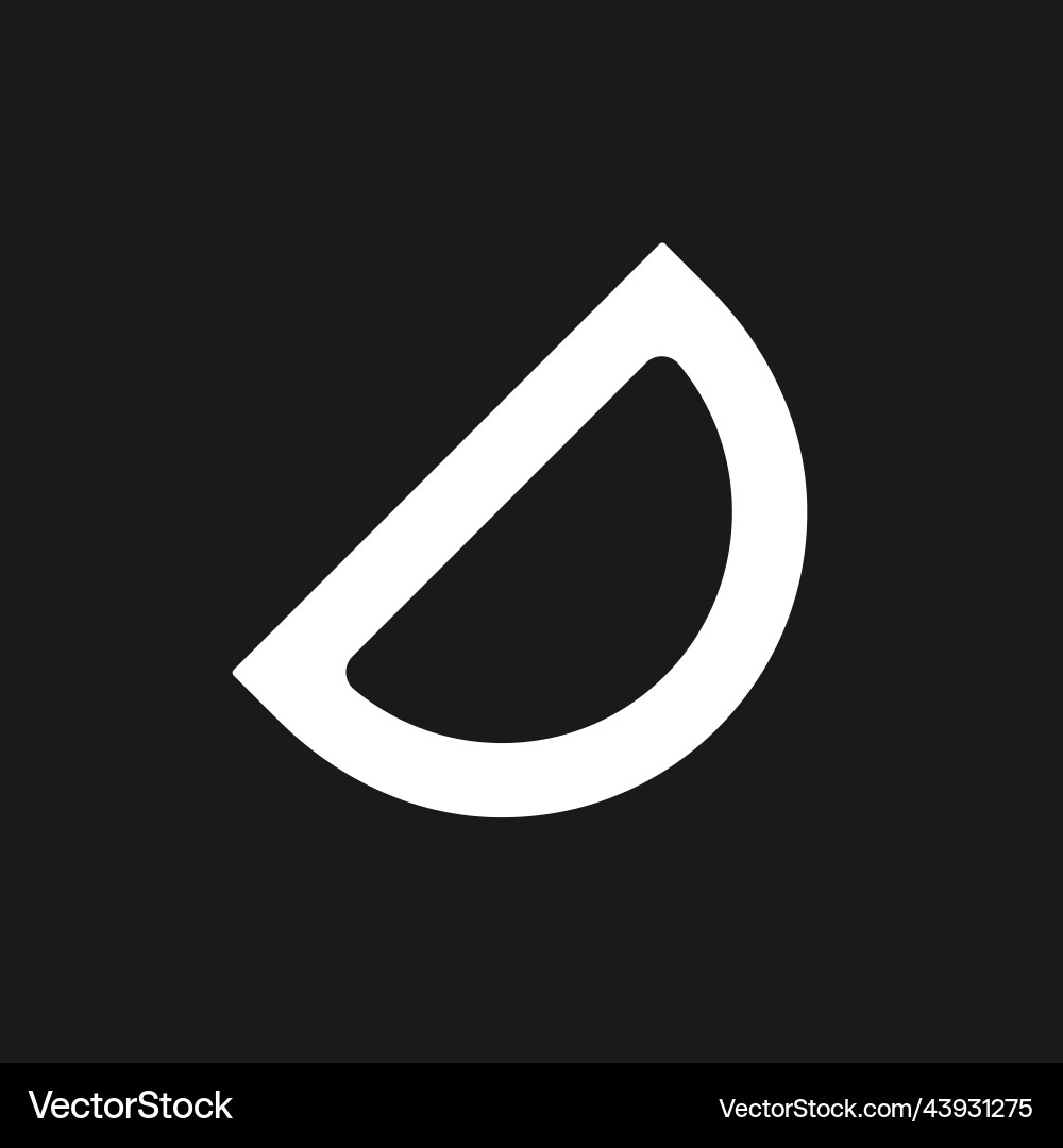 Protractor dark mode glyph ui icon Vector Image
