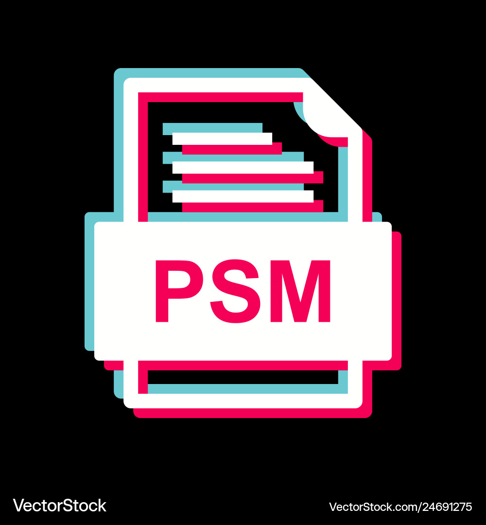 Psm file document icon Vector Image