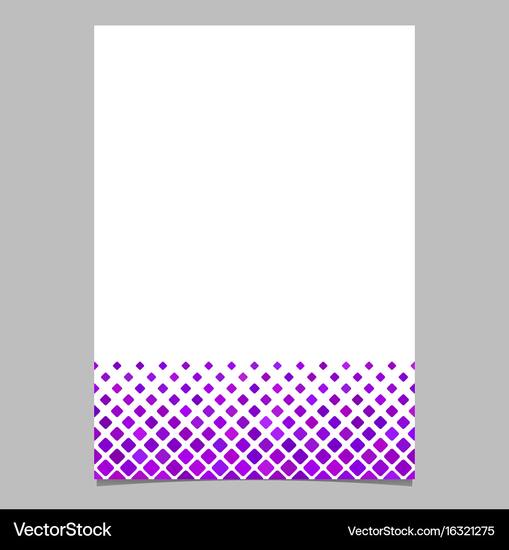 Purple diagonal square pattern page template vector image