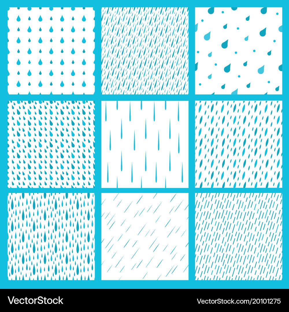 Raindrops Seamless Pattern vector image