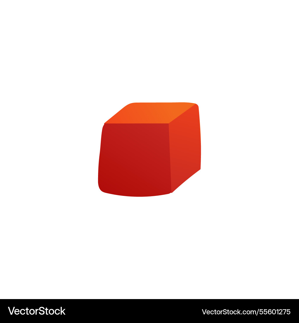 Red cube and geometric shapes like rectangles Vector Image
