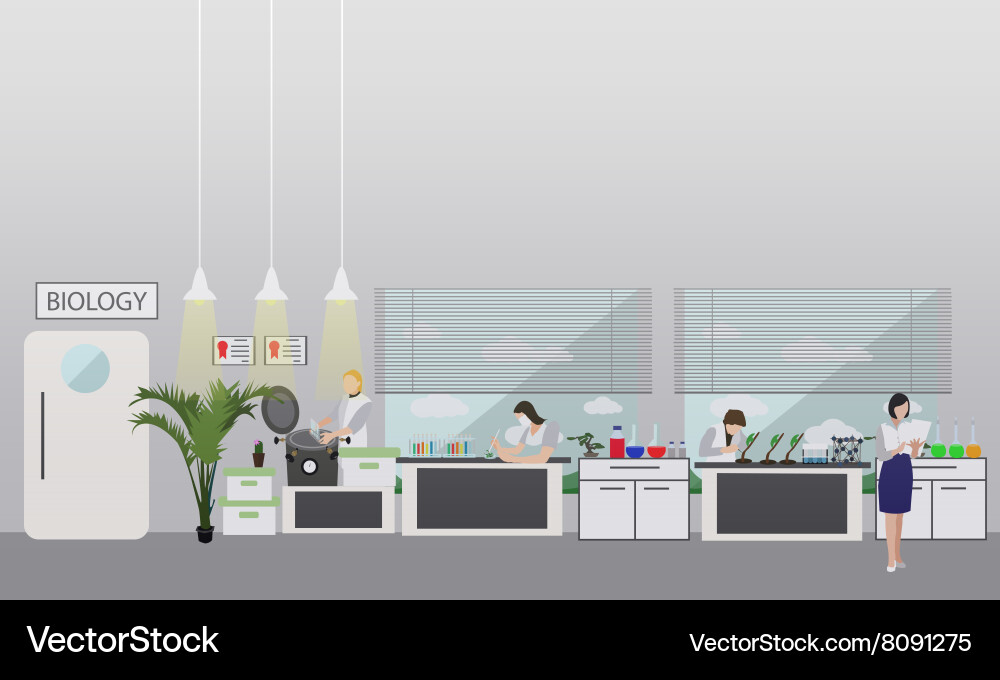 Scientist working in laboratory Vector Image