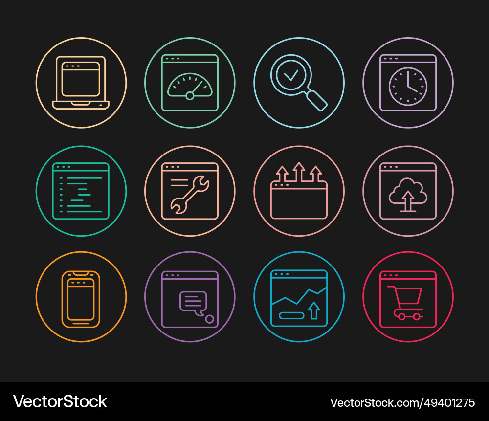 Set line online shopping on screen cloud upload Set line online shopping on screen cloud upload vector image