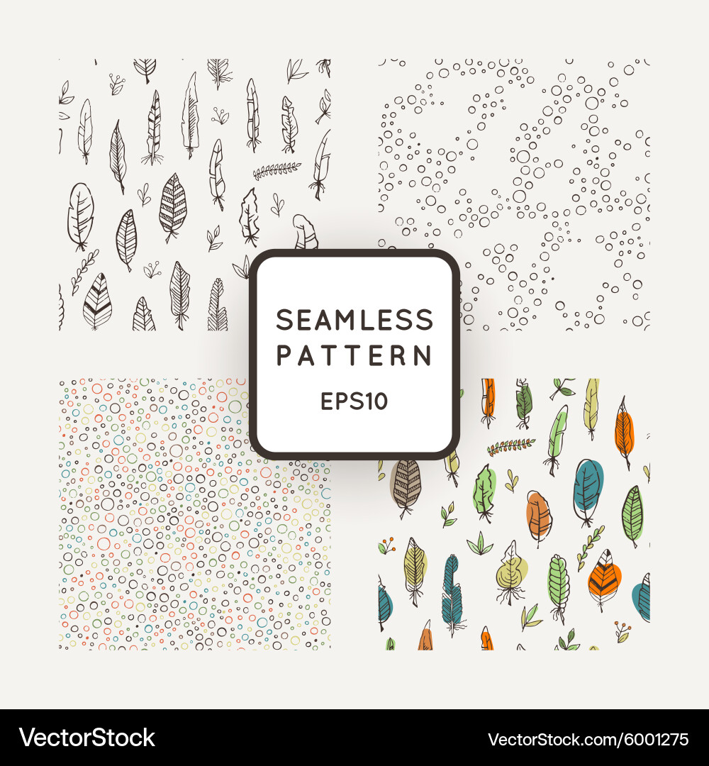 Set of four abstract seamless patterns made vector image