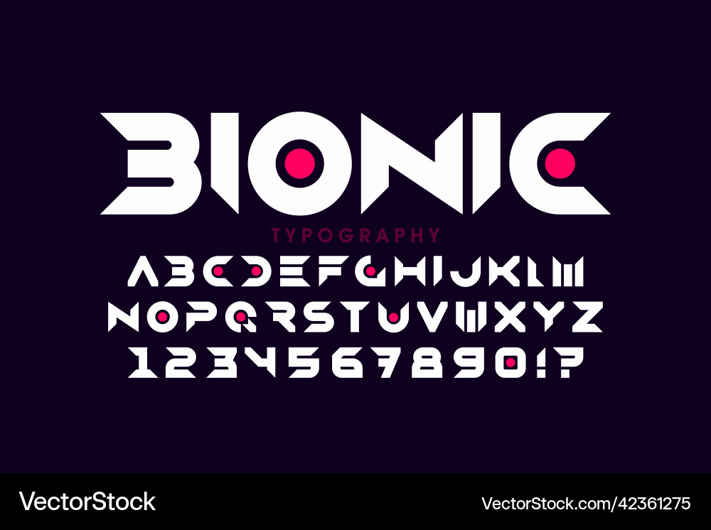 Technological minimal style font design Technological minimal style font design vector image