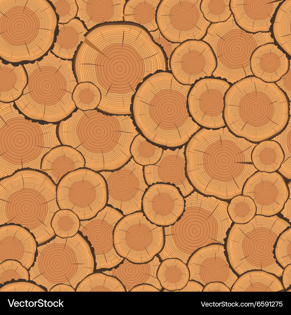 Tree rings seamless pattern vector image