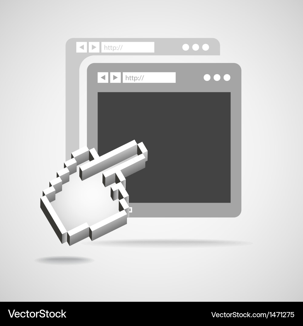 Web browser with internet connection vector image