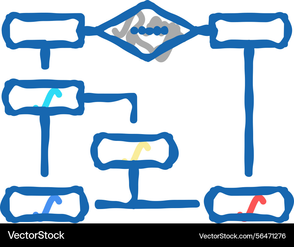 Algorithm neural network icon doodle Algorithm neural network icon doodle vector image