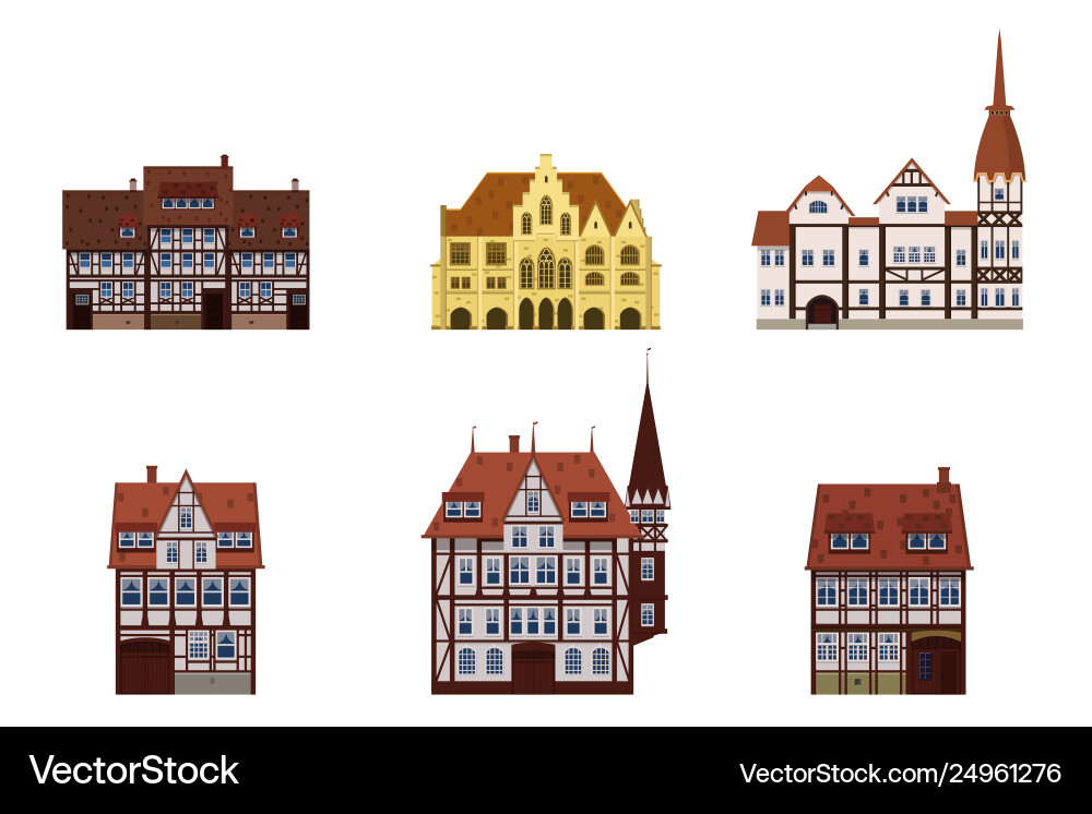 Alte Gebäude Häuser Fassaden europe Alte Gebäude Häuser Fassaden europe vektorbild