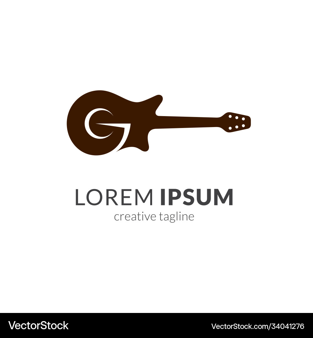 Buchstaben g Gitarre Logo Buchstaben g Gitarre Logo vektorbild