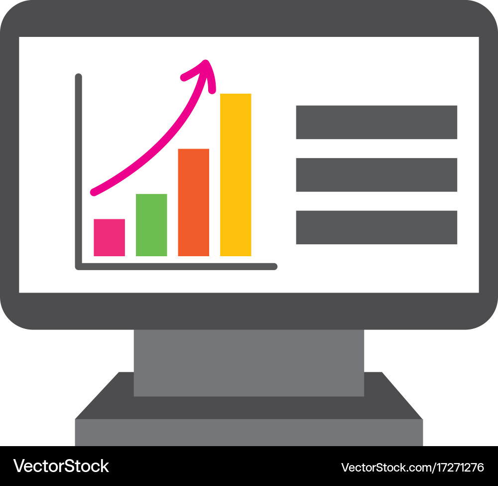 Computer technology with financial graph chart vector image