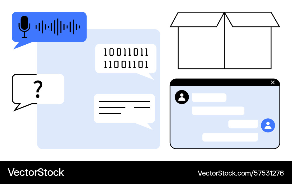 Digital communication tools with chat interface Digital communication tools with chat interface vector image