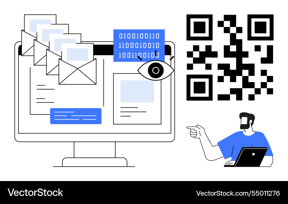 Digitization of communication with email interface Digitization of communication with email interface vector image