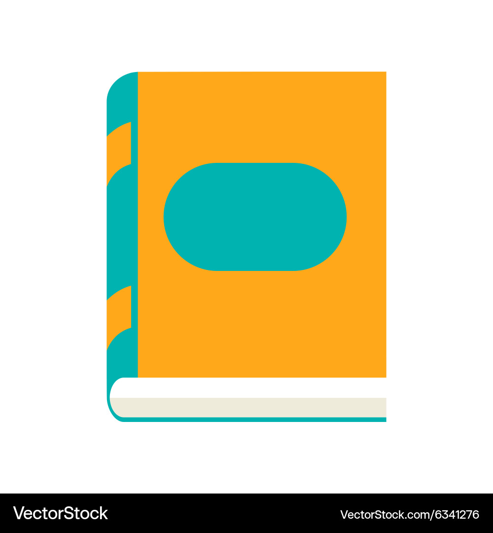 Flat with shadow icon and mobile application book vector image
