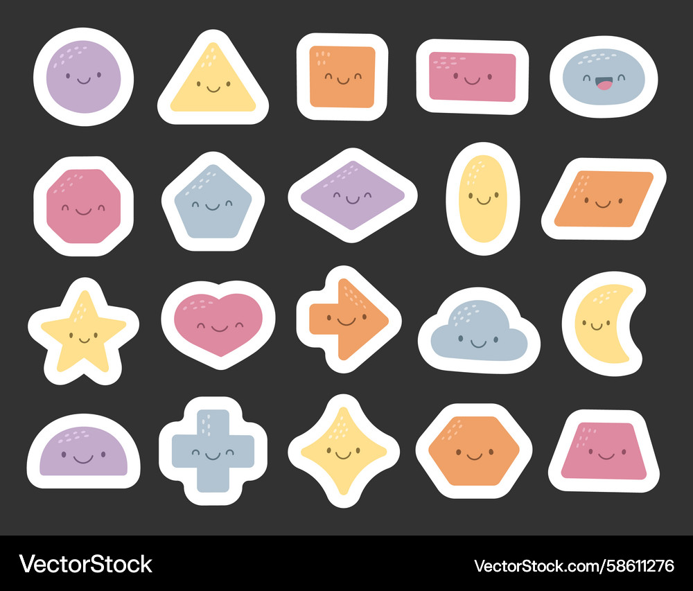 Geometric shape character set in scandinavian Geometric shape character set in scandinavian Vector Image
