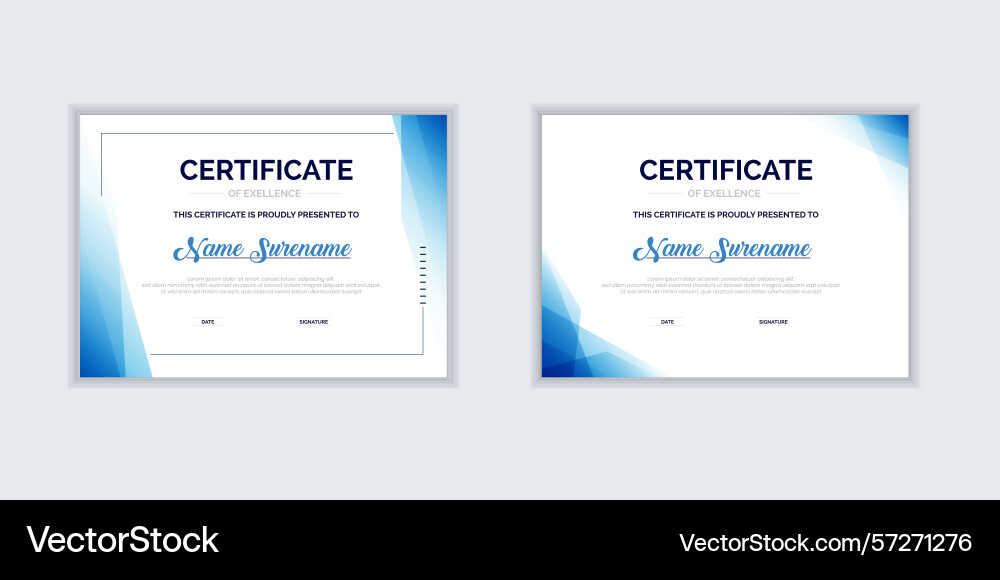 Gradient modern certificate template design Gradient modern certificate template design vector image