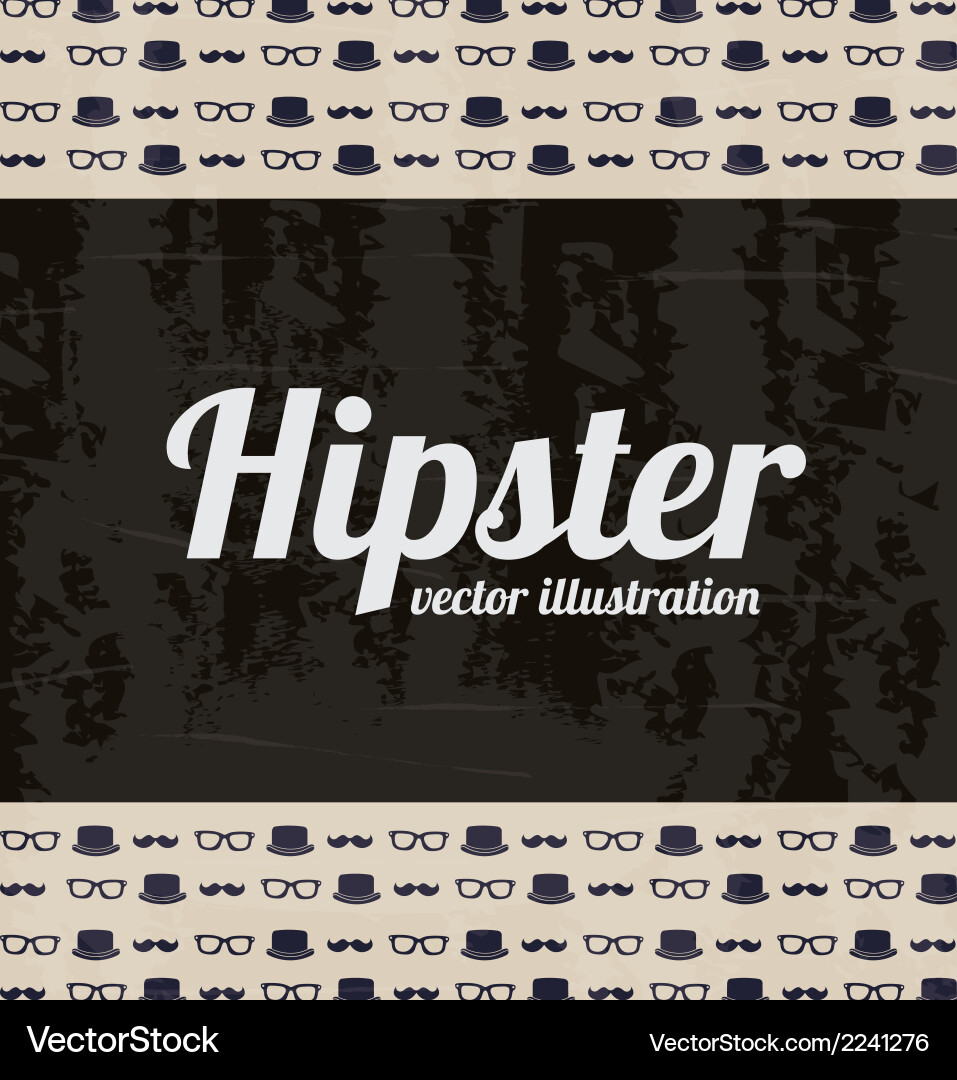 Hipster design over pattern background Vector Image