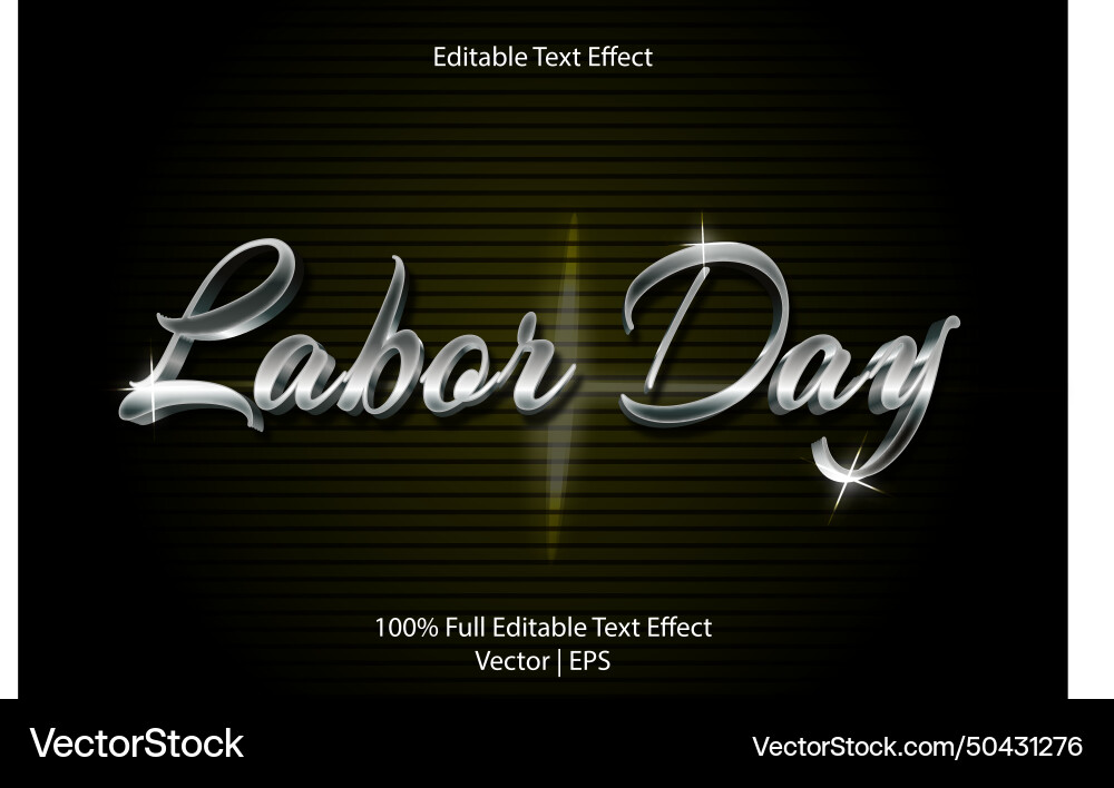 Labor day editable text effect 3 dimension emboss Labor day editable text effect 3 dimension emboss vector image